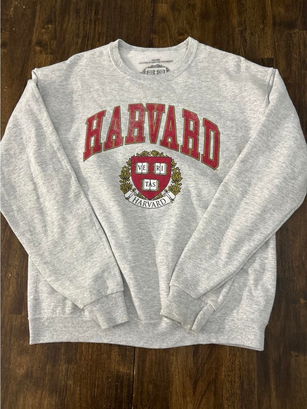 Harvard Gray Crewneck Sweatshirt with Red Crest